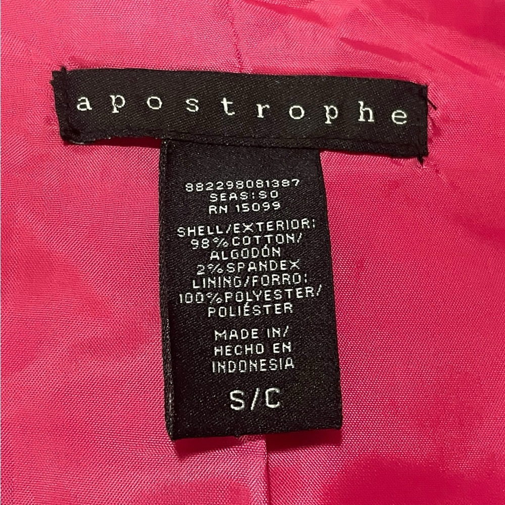 Apostrophe Small Hot Pink Double Breasted Women’s Blazer with Tie Waist - Picture 14 of 16